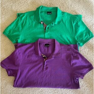 Jared Lang Purple & Green Polo Shirts (Set)